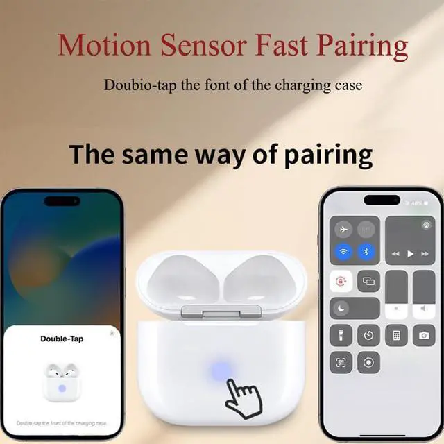 Alt view image 2 of 7 - BRILLESS Wireless Charging Case Replacement Compatible with AirPods 4th Charge, for Air Pods USB C Charger Case with Motion Sensor (No Headphones)