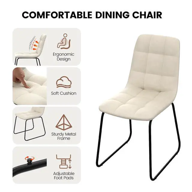 Alt view image 5 of 7 - Dining Table Set for 4-6 People, 46 Inch Modern MDF Oak Kitchen Table with 4 Faux Leather Chairs, Rectangular Dining Room Table Set for Home, Small Spaces, Dark Gray Table + 4 Beige Chairs