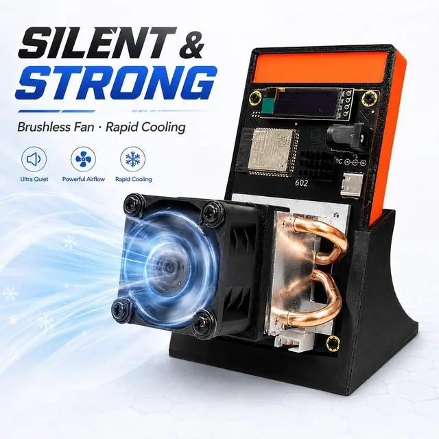Alt view image 4 of 7 - Bitcoins Miner 601 Pro Lucky Crypto Lottery Miner with Open-Source System,Hash Rate Up to 1.8TH/S Low Power Home Solo ASIC Miner Bitcoin ASIC Solo Miner, BM1370 Chip, 2.4G Wi-Fi, AxeOS (Orange 1.8T)