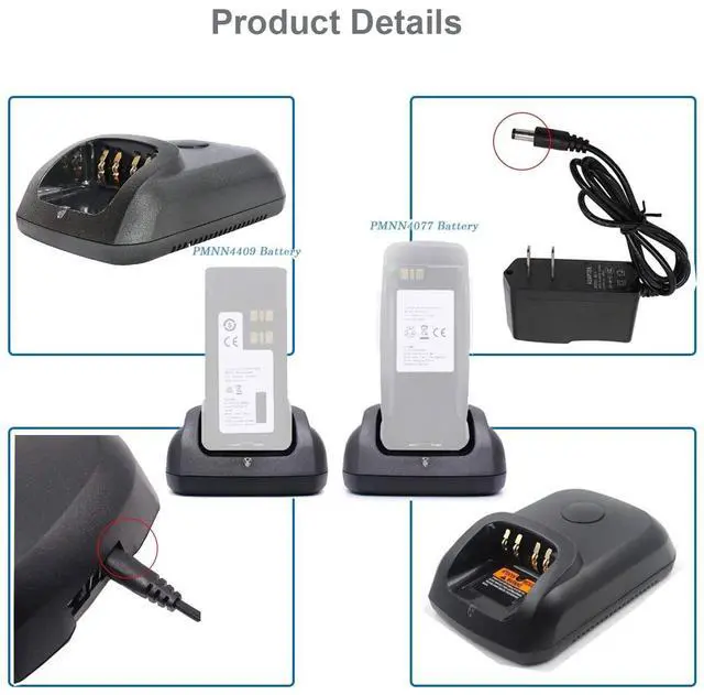Alt view image 3 of 4 - Purzest WPLN4232 Charger Compatible for Motorola XPR7550 XPR6550 XPR6350 XPR3500 XPR3300e XPR7350e XPR7550e XPR7580e APX4000 APX1000 XiR P8268 Radio WPLN4226 WPLN4226A NO-IMPRES Single Unit