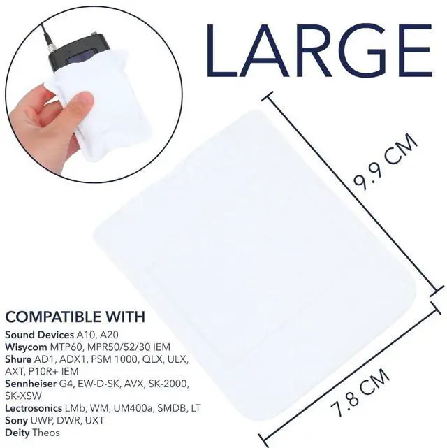 Alt view image 2 of 5 - URSA Belt Pouch with Clips - Versatile Rigging for Wireless Transmitters, White, L, Large
