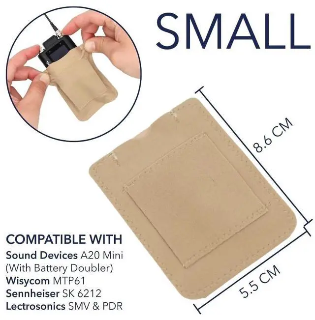 Alt view image 2 of 5 - URSA Belt Pouch with Clips - Versatile Rigging for Wireless Transmitters (Beige, Small)