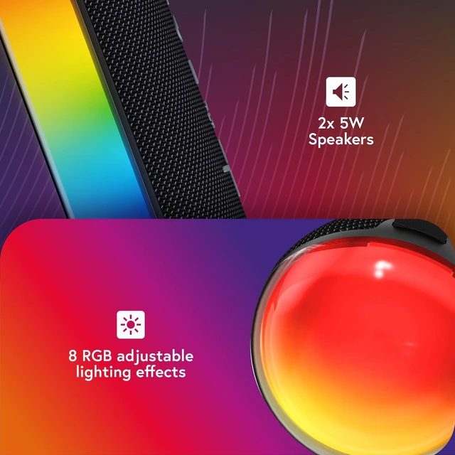 Alt view image 2 of 5 - styletech Portable Bluetooth Speaker with Front Face Full LED