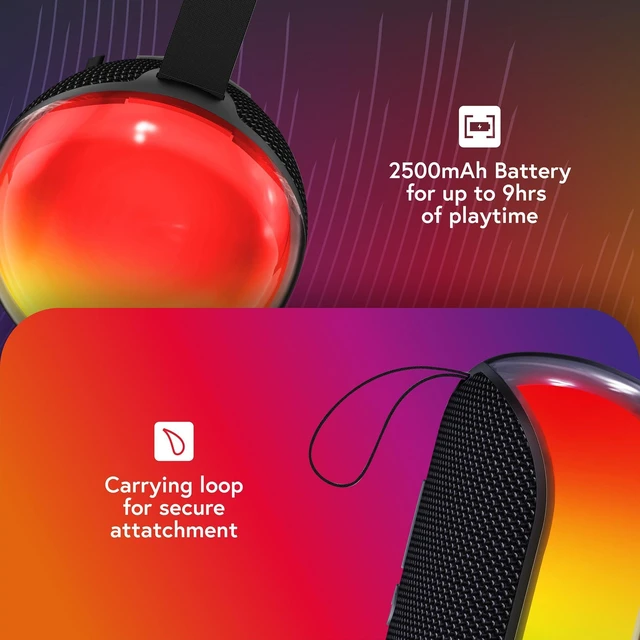 Alt view image 4 of 5 - styletech Portable Bluetooth Speaker with Front Face Full LED