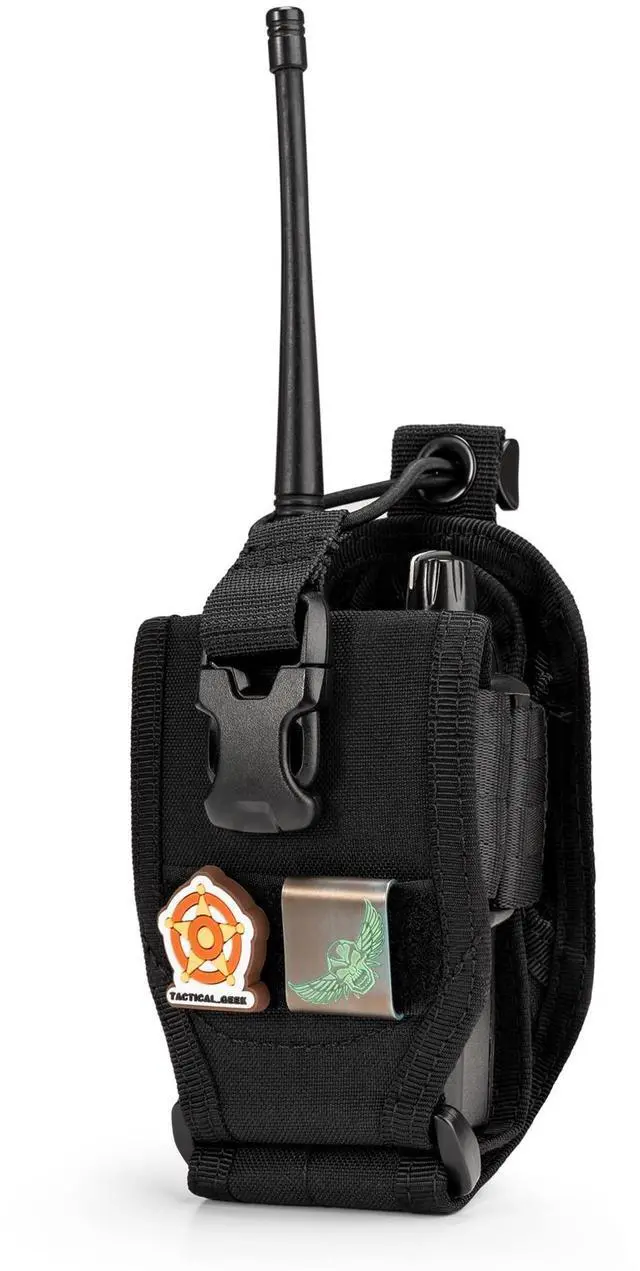 Main image of TACTICAL GEEK Universal Radio Pouch, Molle Holster Accessories for Walkie Talkies, Radios Storage Case, Walkie Talkies Case Carrier Nylon Carry Bag, Adjustable Radio Holder for Portable Black