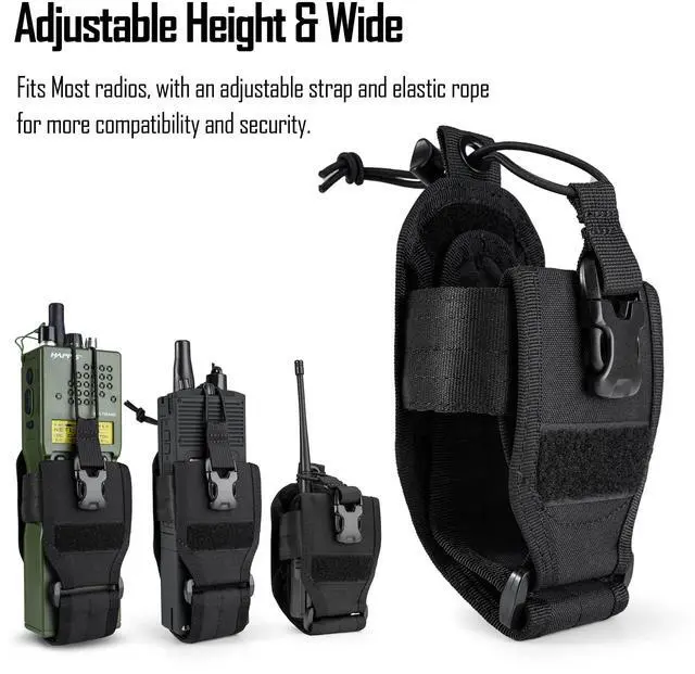 Alt view image 4 of 5 - TACTICAL GEEK Universal Radio Pouch, Molle Holster Accessories for Walkie Talkies, Radios Storage Case, Walkie Talkies Case Carrier Nylon Carry Bag, Adjustable Radio Holder for Portable Black