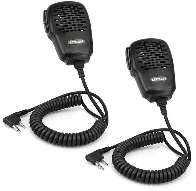 Main image of KETELESE IP67 Waterproof Heavy Speaker Mic, 2 Pin Shoulder Mic with 3.5mm Audio Jack, Compatible with BaoFeng Retevis, Walkie Talkie Microphone-2 Pack
