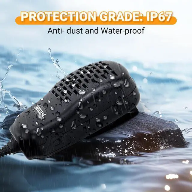 Alt view image 3 of 5 - KETELESE IP67 Waterproof Heavy Speaker Mic, 2 Pin Shoulder Mic with 3.5mm Audio Jack, Compatible with BaoFeng Retevis, Walkie Talkie Microphone-2 Pack