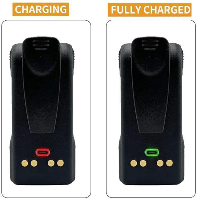 Alt view image 4 of 5 - Fascinatacc NNTN7335B NNTN7335 NNTN7335A 3200mAh Li-ion Battery USB Type C for XTS1500 XTS2500 XTS2250 PR1500 MT1500 Portable Radio NNTN7554 NTN9858C NTN9858 NTN9857C with Belt Clip