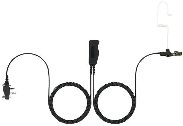 Alt view image 2 of 5 - EarHugger EH Covert Two-Wire Comms Set with Acoustic Tube Earpiece and Lapel Mic for iCOM F1000 F2000 F4001 F1100D F2100D F3210D F4210D F3230D F4230D Radios