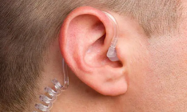 Alt view image 5 of 5 - EarHugger EH Covert Two-Wire Comms Set with Acoustic Tube Earpiece and Lapel Mic for iCOM F1000 F2000 F4001 F1100D F2100D F3210D F4210D F3230D F4230D Radios