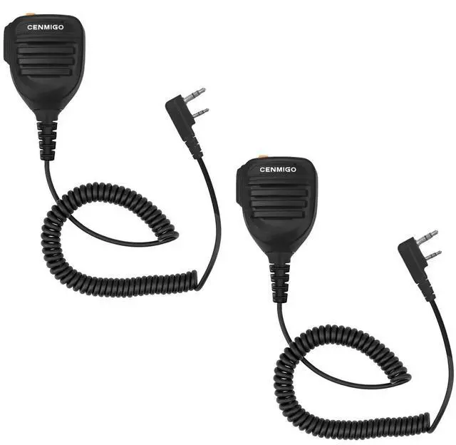 Main image of CENMIGO Walkie Talkie Speaker Microphone, Remote Shoulder-Mounted Police Mic Compatible (2 Pack)