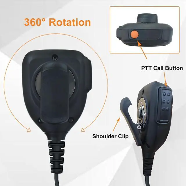 Alt view image 3 of 5 - CENMIGO Walkie Talkie Speaker Microphone, Remote Shoulder-Mounted Police Mic Compatible (2 Pack)