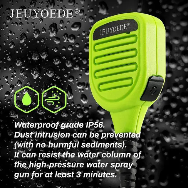 Alt view image 4 of 5 - JEUYOEDE Waterproof Walkie Talkie Microphone Remote Handheld Radio Mic with 3.5mm Audio Jack Compatible with Motorola APX1000 APX4000 APX6000 APX7000 XPR6350 XPR6550 XPR7550e Green