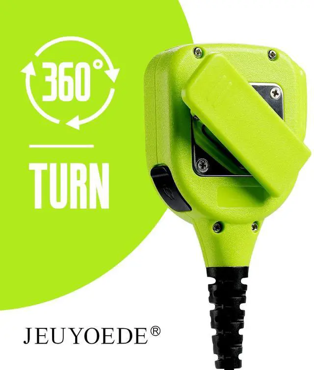 Alt view image 5 of 5 - JEUYOEDE Waterproof Walkie Talkie Microphone Remote Handheld Radio Mic with 3.5mm Audio Jack Compatible with Motorola APX1000 APX4000 APX6000 APX7000 XPR6350 XPR6550 XPR7550e Green