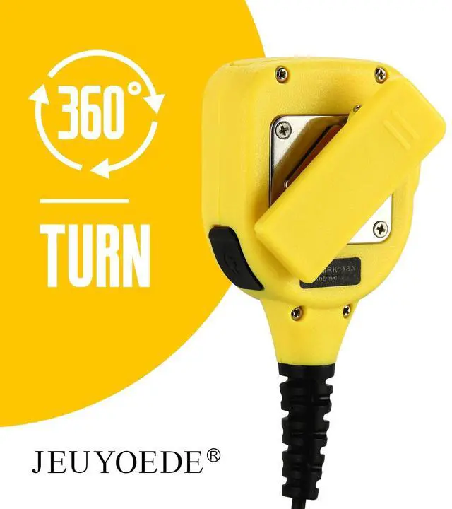 Alt view image 2 of 5 - JEUYOEDE Waterproof Walkie Talkie Microphone Remote Handheld Radio Mic with 3.5mm Audio Jack Compatible with Motorola APX1000 APX4000 APX6000 APX7000 XPR6350 XPR6550 XPR7550e Yellow