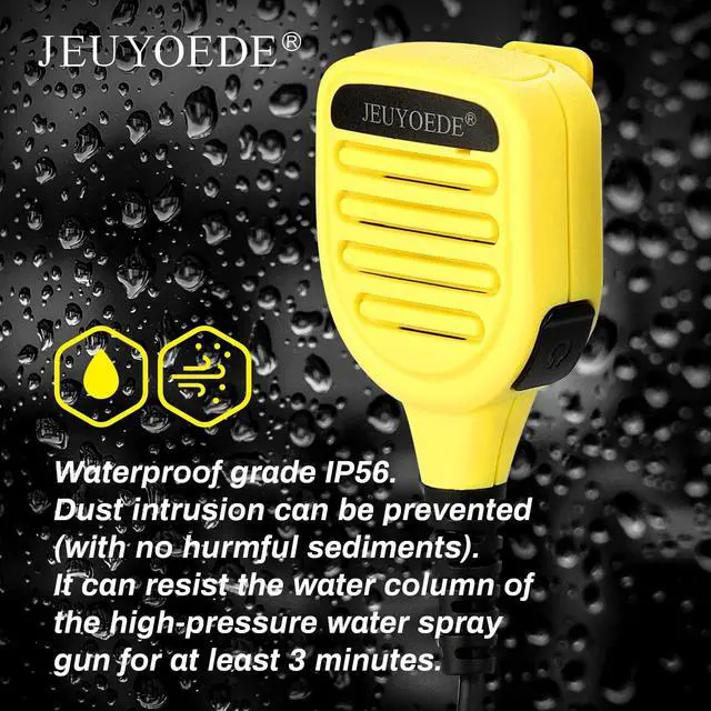 Alt view image 5 of 5 - JEUYOEDE Waterproof Walkie Talkie Microphone Remote Handheld Radio Mic with 3.5mm Audio Jack Compatible with Motorola APX1000 APX4000 APX6000 APX7000 XPR6350 XPR6550 XPR7550e Yellow