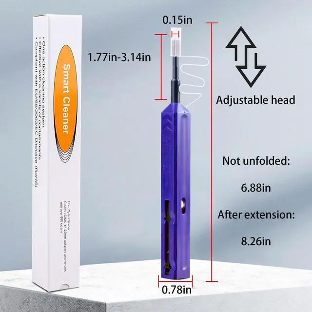 Alt view image 3 of 5 - USON 5pc LC Fiber Optic Cleaner Pen,Cleaning LC 1.25mm Plug Connector Fiber Optic Cleaner Pen, More Than 800 uses
