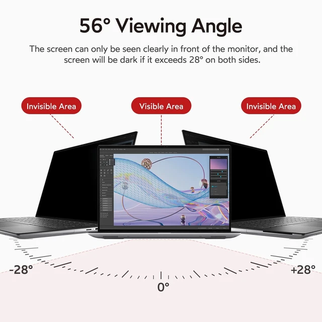 Alt view image 2 of 5 - bersem 2 Pack 15.6 Inch Monitor Computer Privacy Screen for 16:9 Ratio