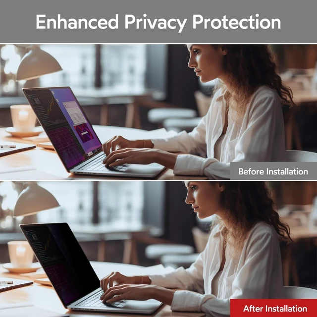 Alt view image 4 of 5 - bersem 2 Pack 15.6 Inch Monitor Computer Privacy Screen for 16:9 Ratio