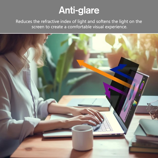 Alt view image 3 of 5 - bersem 2 Pack 15.6 Inch Monitor Computer Privacy Screen for 16:9 Ratio