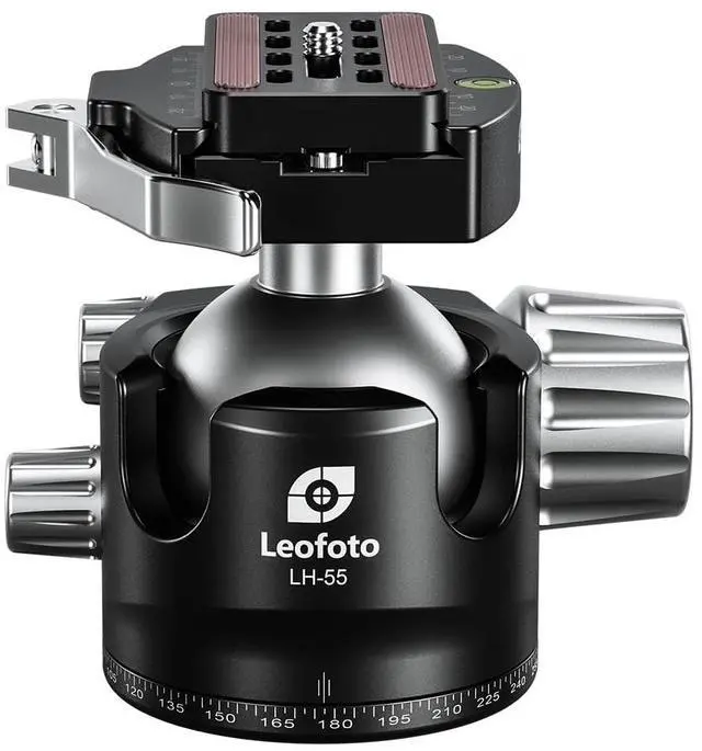 Main image of Leofoto LH-LR Ball Head, Lever Release, Bubber Level, Low Profile, 3/8" Srew Hole, Arca Compatible (LH-55LR)