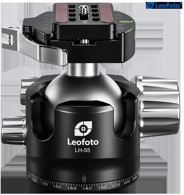 Alt view image 2 of 5 - Leofoto LH-LR Ball Head, Lever Release, Bubber Level, Low Profile, 3/8" Srew Hole, Arca Compatible (LH-55LR)