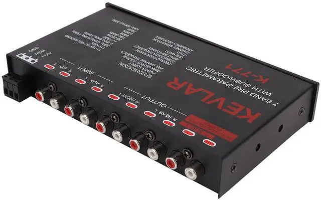 Main image of Car Audio Equalizer, Low Pass 7 Band Car Graphic Equalizer High Level Input EQ with CD AUX Input and Rear Front SUB Output for Stereo System, HEADERBS8B61735SGY