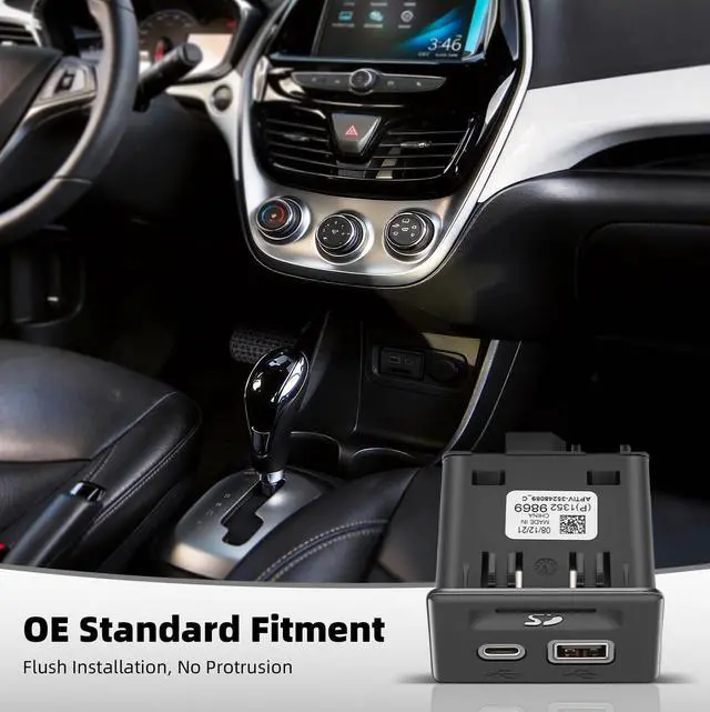 Alt view image 3 of 5 - AUROLYNNE Console USB Port Replacement 13525431 Compatible with Chevy Silverado 1500 2019/Blazer 2019,3-Port USB Adapter Upgrade for GMC Sierra 1500 2019/ Acadia 2020,Replace 13529869