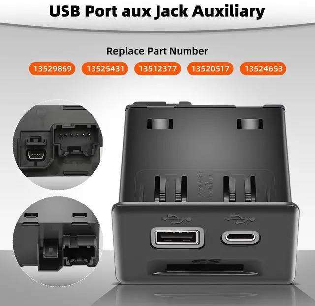 Alt view image 5 of 5 - AUROLYNNE Console USB Port Replacement 13525431 Compatible with Chevy Silverado 1500 2019/Blazer 2019,3-Port USB Adapter Upgrade for GMC Sierra 1500 2019/ Acadia 2020,Replace 13529869