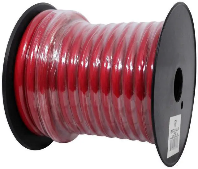Alt view image 5 of 5 - Rockville R4G40R 4 AWG 40 Ft Car Amp Power/Ground Wire Spool, Ultra-Pure Conduction, Flexible Red PVC Jacket, High Copper Content for Car Audio Systems