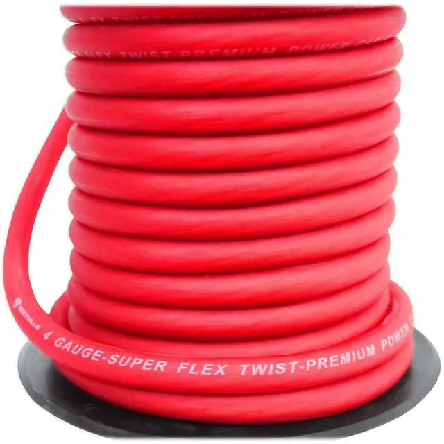 Alt view image 4 of 5 - Rockville R4G40R 4 AWG 40 Ft Car Amp Power/Ground Wire Spool, Ultra-Pure Conduction, Flexible Red PVC Jacket, High Copper Content for Car Audio Systems
