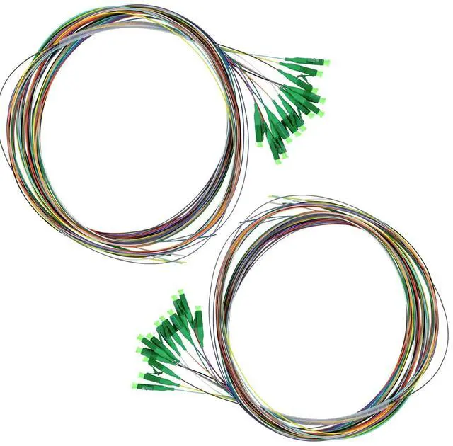Main image of Xunsomten 12 Strand LC/APC Fiber Optic Pigtail 1.2m LC Singlemode Fiber Pigtail for Networks Communication System,OS1/OS2, Compatible,9/125um,2 Packs