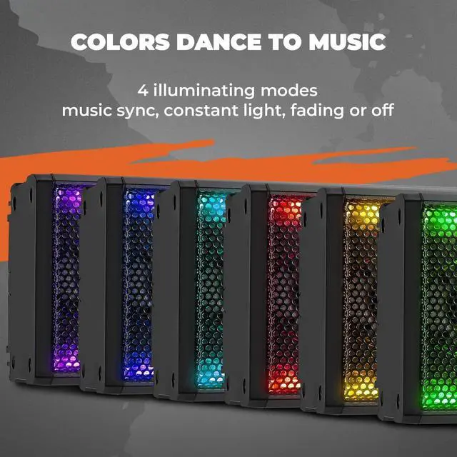 Alt view image 2 of 5 - KEMIMOTO UTV Sound Bar 16 Inch ATV Speaker with RGB Lights BT V5.0 Marine-Grade IP65 Waterproof Compatible with Polaris RZR, Can-Am, CFMOTO, Zforce, Teryx Fits 1.75" - 2.25" Roll Cage