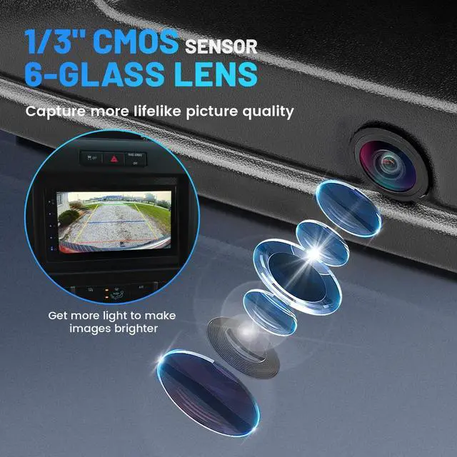 Alt view image 2 of 5 - EWAY Tailgate Handle Backup Rear View Camera for Ford F150 2015 2016 2017 Manual Type Reverse Vehicle Backing Night Vision Aftermarket Reversing Cameras for Pickup Truck Black