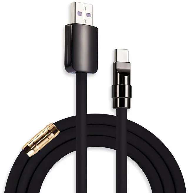 Main image of chubbycable Black Chubby Black Samurai Edition 120W USB C Cable Fast Charging Cable Durable Silicone Charger Cord Compatible with iPhone 17-15 Series iPad MacBook Airpods, USB A to Type C, 0.82FT