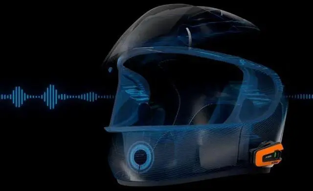 Alt view image 2 of 3 - Cardo Systems Packtalk Edge KTM Edition, Single Pack