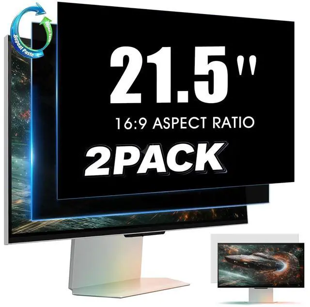 Main image of YAKAI 2 Pack 21.5 Inch Computer Privacy Screen for 16:9 Aspect Ratio Widescreen Monitor, Computer Monitor Privacy Filter, Removable Protector Film