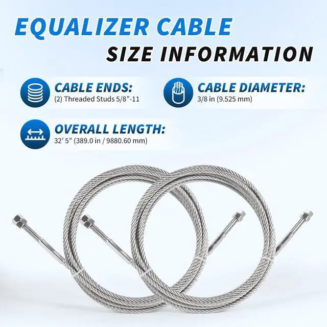 Alt view image 3 of 5 - Lazenta JSJ5-04-00CH Lift Equalizer Cable 389 Compatible with Challenger Lift E10 LE10 VLE10,Quality Lift EQ10,Replacement Car Hoist Galvanized Steel Wire Rope 2 Sets