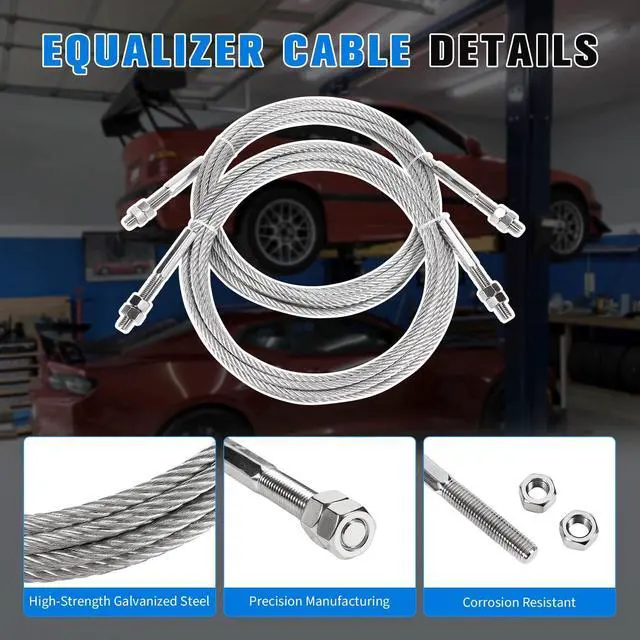 Alt view image 4 of 5 - Lazenta JSJ5-04-00CH Lift Equalizer Cable 389 Compatible with Challenger Lift E10 LE10 VLE10,Quality Lift EQ10,Replacement Car Hoist Galvanized Steel Wire Rope 2 Sets