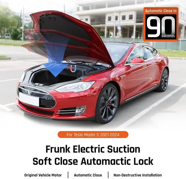 Alt view image 2 of 5 - Soft Close Frunk Suction Lock Quiet Auto Latch Assembly Front Trunk Closing Accessories Fit for Tesla Model 3 2021 2022 2023 Highland 2024 2025 2026