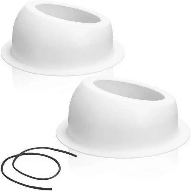 Main image of Amylove 2 Pcs Universal Angled Speaker Enclosures Boxes Pods Surface Mount with Rubber Strip for Install 6.5 Inch Speakers or Smaller Custom Mount Door Kick Panel Rear Deck (White, Hole Cut)