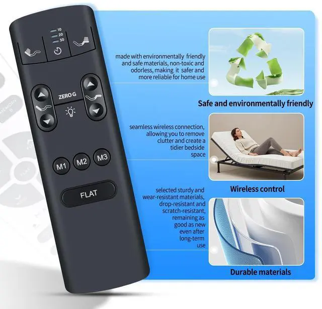 Alt view image 3 of 5 - RYQIF Replacement Remote Control Compatible with iDealBed 5i Custom Adjustable Bed Base with Backlit