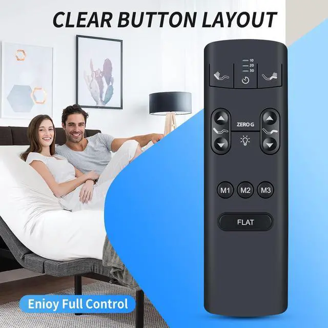 Alt view image 5 of 5 - RYQIF Replacement Remote Control Compatible with iDealBed 5i Custom Adjustable Bed Base with Backlit