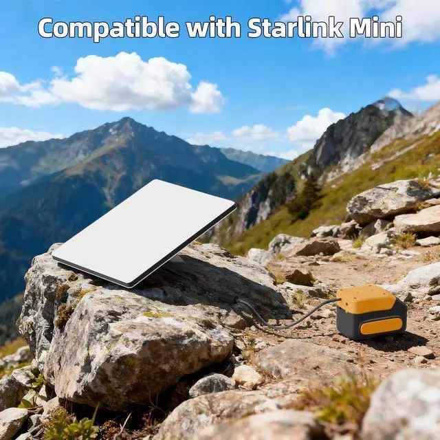 Alt view image 2 of 5 - Starlink Mini Battery Adapter Compatible with De.Walt 20V Max Battery to DC Plug DaierTek Starlink Mini Power Supply, Portable