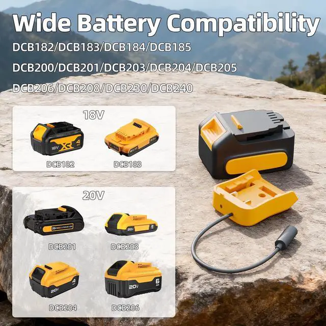 Alt view image 3 of 5 - Starlink Mini Battery Adapter Compatible with De.Walt 20V Max Battery to DC Plug DaierTek Starlink Mini Power Supply, Portable