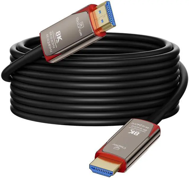 Main image of 8K Fiber Optic HDMI 2.1 Cable 100ft, High Speed Fiber HDMI Cord 48Gbps, Long Active HDMI Cable, 48Gbps, 8K@60Hz 4K@120Hz, Dynamic HDR, eARC, HDCP 2.2&2.3, 3D, for PC, Monitor, PS5, PS4, Xbox, HDTV