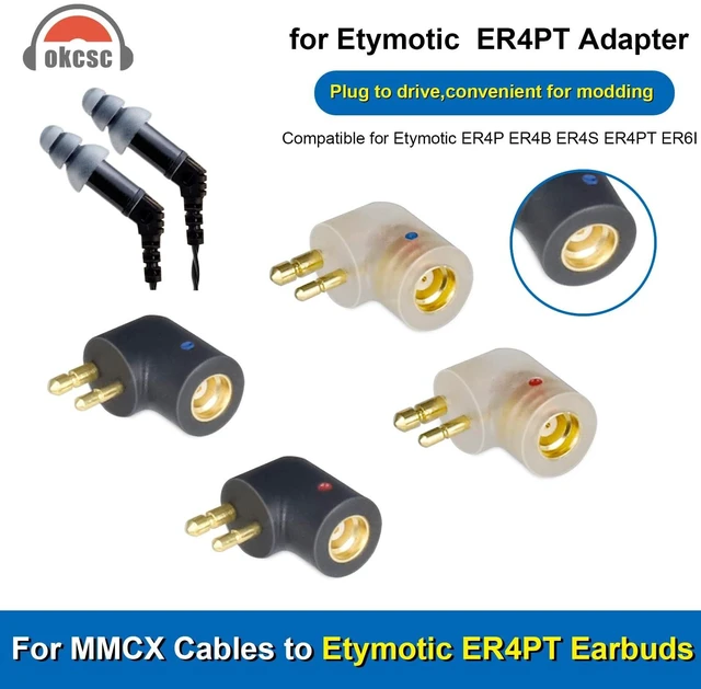 Alt view image 3 of 5 - okcsc MMCX Cable Connector Work for MMCX Cable Connected to Etymotic ER4P ER4B ER4S ER4PT ER6I Earphone Compatible for Etymotic Series Earphone in Curved Shape Black