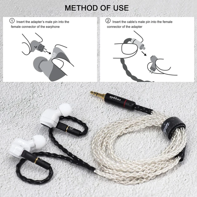 Alt view image 5 of 5 - okcsc MMCX Cable Connector Work for MMCX Cable Connected to Etymotic ER4P ER4B ER4S ER4PT ER6I Earphone Compatible for Etymotic Series Earphone in Curved Shape Black
