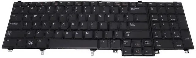 Main image of LeFix US Non-Backlit Keyboard with Pointer Compatible with Dell Latitude E6520 E6530 E6540 E5520 E5520M E5530^^Orange Print of Function Keys,DP/N:0M8F00